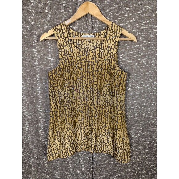 Vintage Pendleton Silk Skirt Tank Top SET Gold/Brown Woman's Size XS/4 - Picture 4 of 13